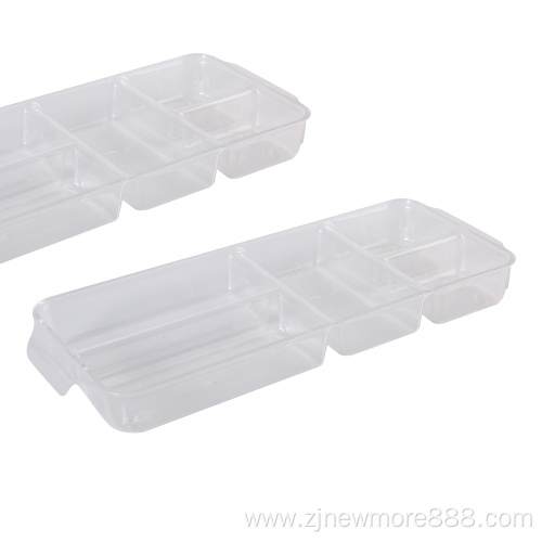 Transparent 5 Compartment Refrigerator Drawer Tray